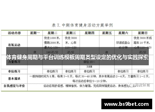 体育健身周期与平台训练模板周期类型设定的优化与实践探索